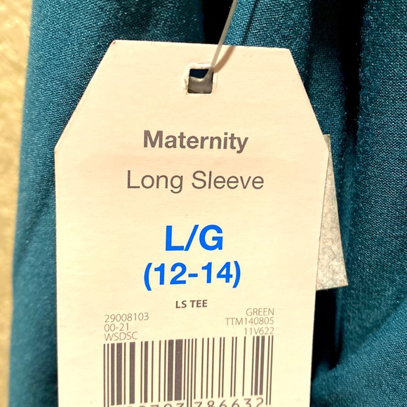 Time And True Women’s Green Maternity LongSleeve Shirt - Picture 2 of 5